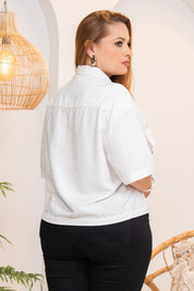 Trucco's Plus Size Brand Short Sleeve Shirt with Cargo Pockets and Belt Loop