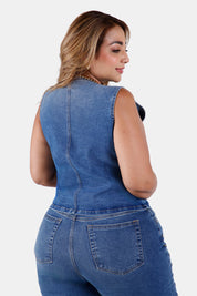 Chaleco Plus Size en Algodón, Poliester y Elastano Marca Trucco's Plus Size