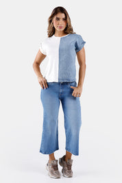 Blusa Manga Corta en Algodón, Poliester y Elastano Marca Trucco's