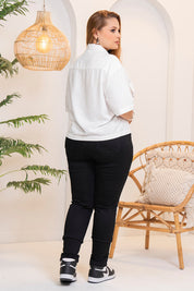 Trucco's Plus Size Brand Short Sleeve Shirt with Cargo Pockets and Belt Loop