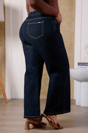 Jean Wide Leg Plus Size en Algodón, Poliester, Elastano y Rayon Marca Trucco's