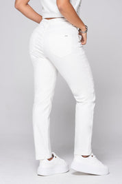 Jean Mom Tiro Alto Fit Detalles Gircones Frontal Marca Trucco´s
