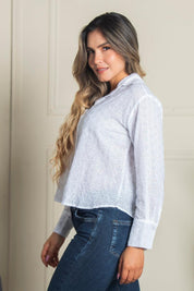 Trucco's Brand Long Sleeve Eyelet Shirt