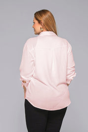 Camisa Manga Larga de Cuello Con Botonadura Frontal Texturizada Marca Trucco´s Plus Size