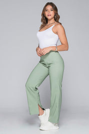 Wide Leg High Waisted Pants with Pleats and Boot Cut Trucco's Brand