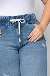 Jogger Clásico Tiro Alto Bota con Doblez Marca Trucco´s Plus Size