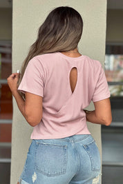 Blusa Manga Corta en Poliester y Elastano Marca Trucco's