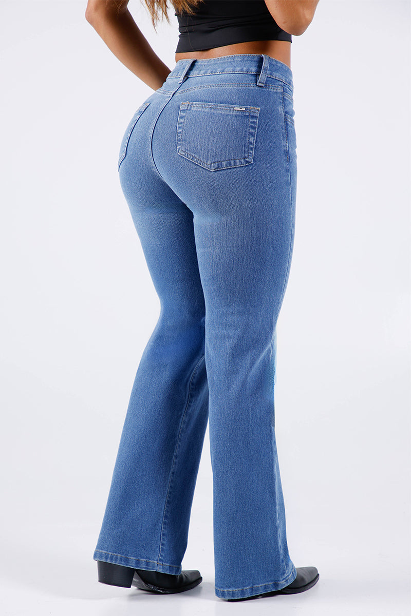 Jean Bota Recta Azul Medio Marca Trucco´s