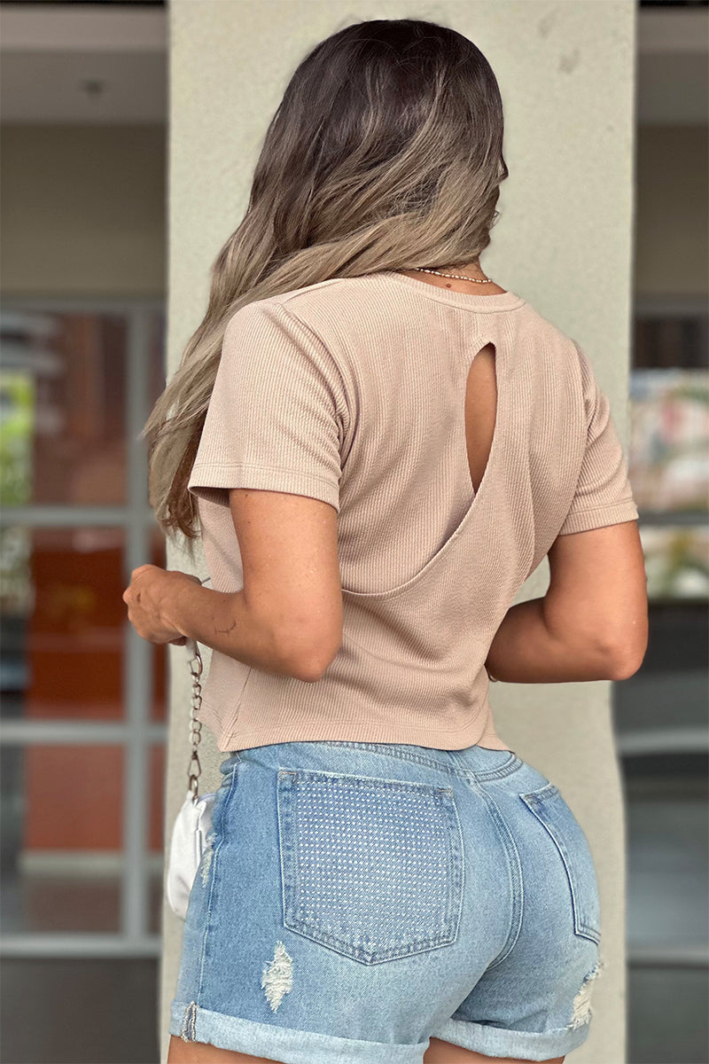 Blusa Manga Corta en Poliester y Elastano Marca Trucco's