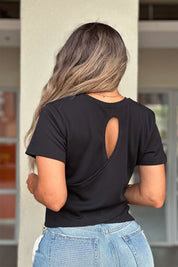 Blusa Manga Corta en Poliester y Elastano Marca Trucco's