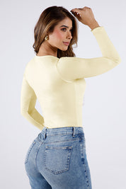 Body Manga Larga en Poliester y Elastano Marca Trucco's