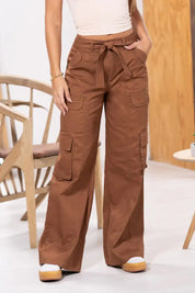 Pantalón Cargo Tiro Alto Costura Irregular Marca Trucco´s