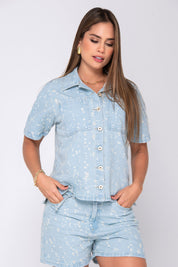 Chaqueta Denim Oversize Textura láser Marca Trucco´s