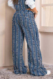 Jean Wide leg Tiro Alto Denim Destroyer Marca Trucco´s