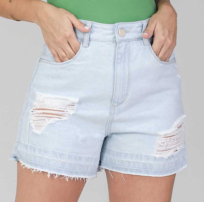 High Waist Denim Short