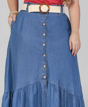 Long Cut Plus Size Skirt