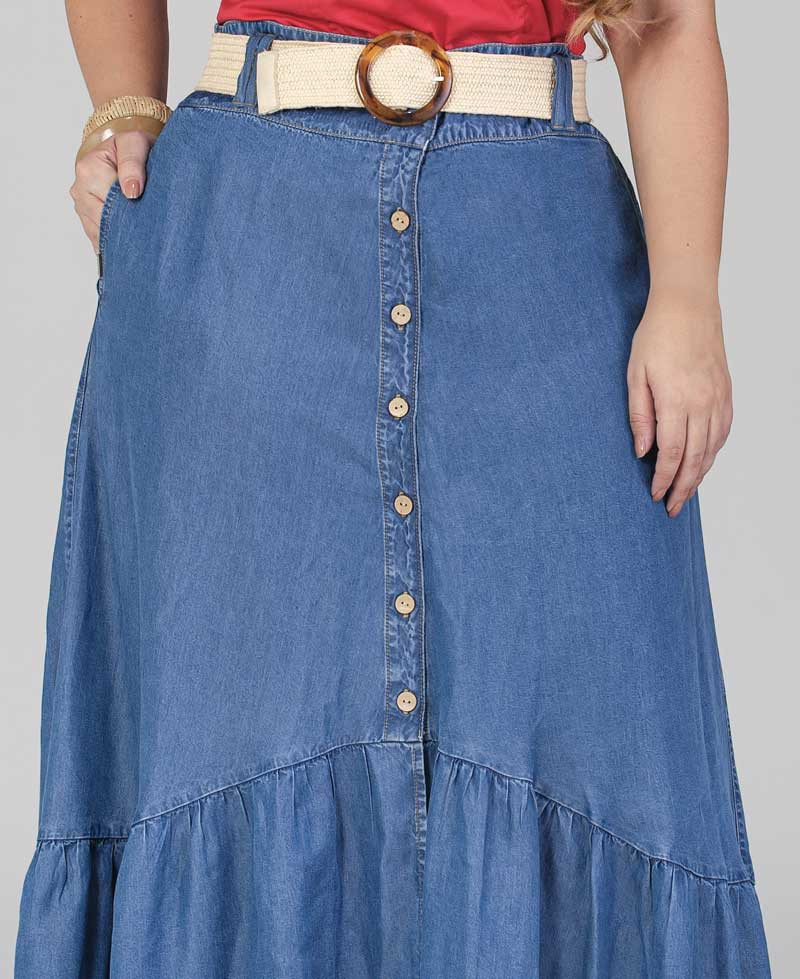 Long Cut Plus Size Skirt