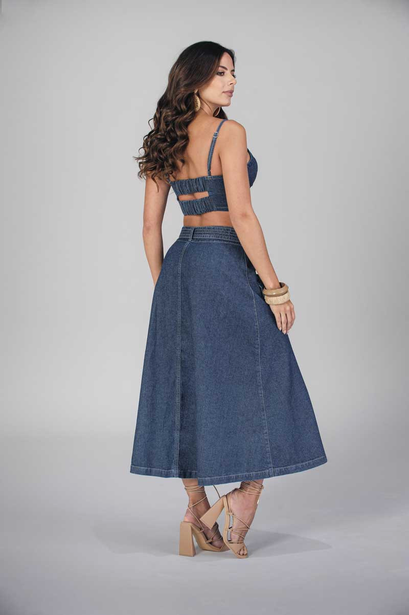 Midi Denim Skirt