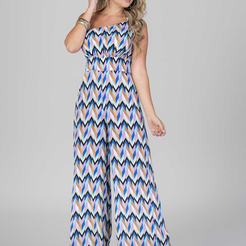 One Shoulder Casual Wide Leg Jumpsuit
