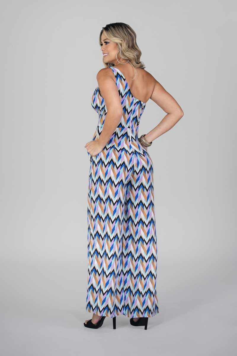 One Shoulder Casual Wide Leg Jumpsuit