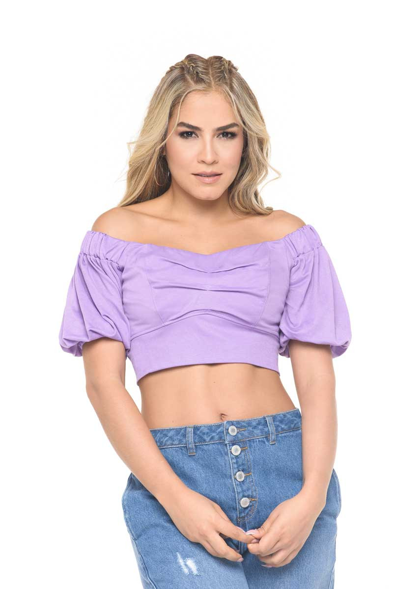 Purple Casual Crop Top