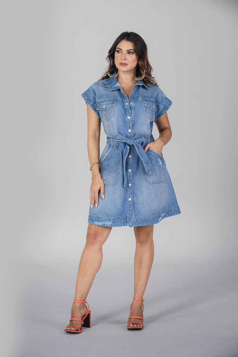 Short Cut Denim Dress