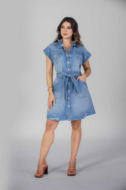 Short Cut Denim Dress