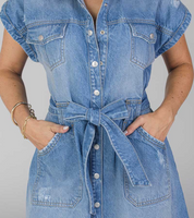 Short Cut Denim Dress