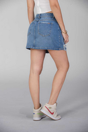 Short Cut Denim Skirt