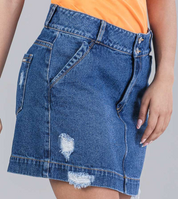 Short Cut Denim Skirt