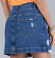 Short Cut Denim Skirt